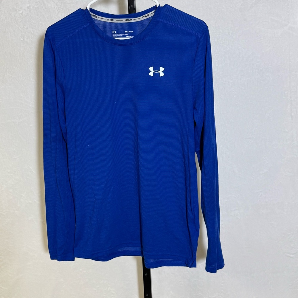 Under Armour Heat-gear Royal Blue Long Sleeve Performance Shirt Small